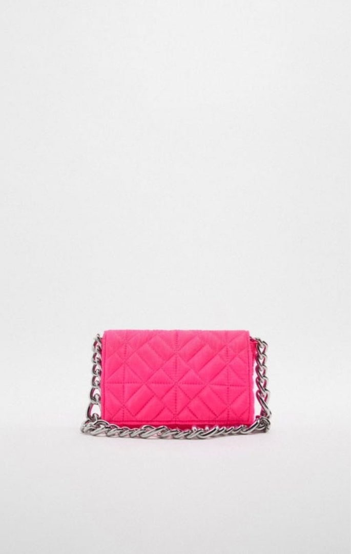 Zara pink quilted bag clearance