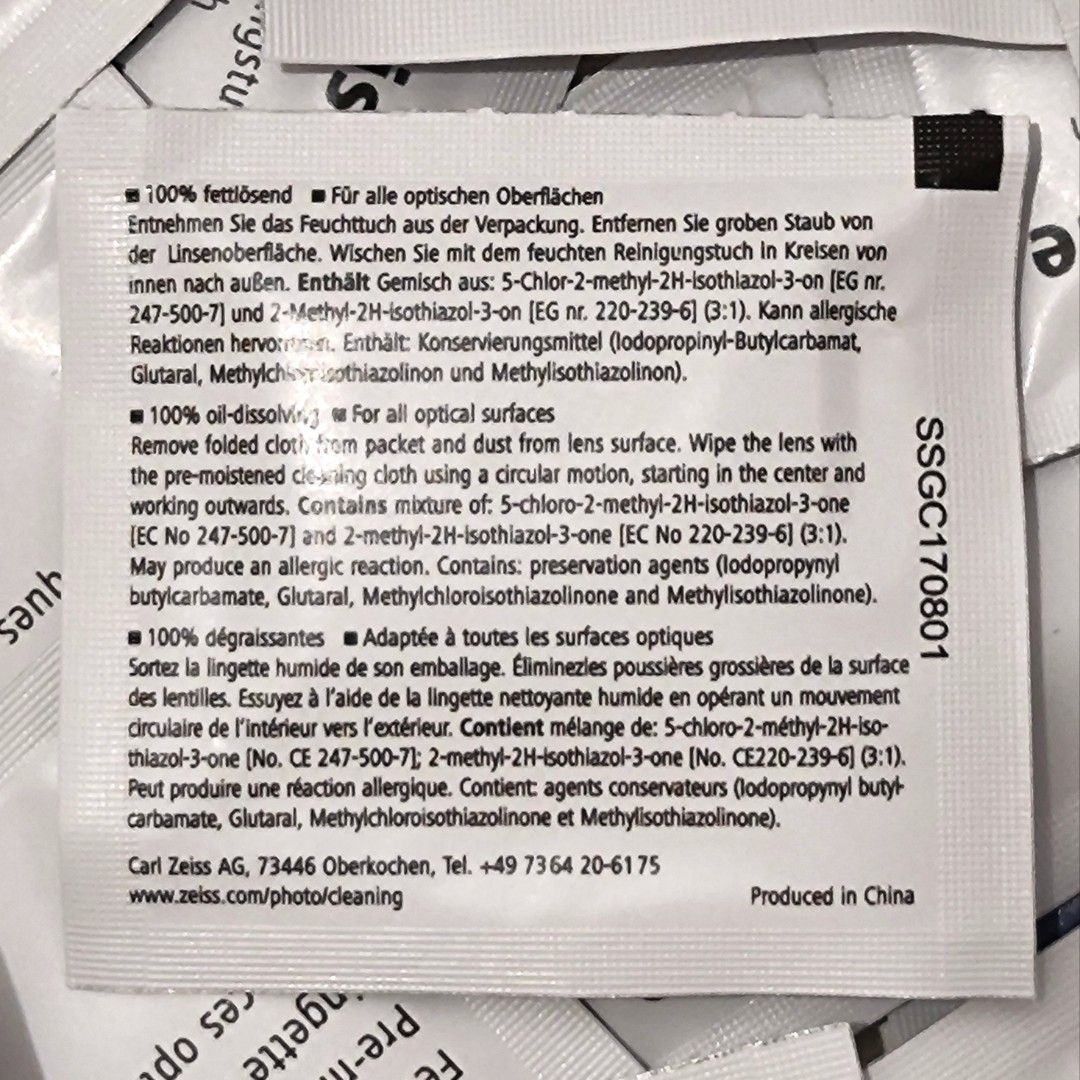 Zeiss Cleaning Tissue Wipes (x10 Quantity), Photography, Lens & Kits on