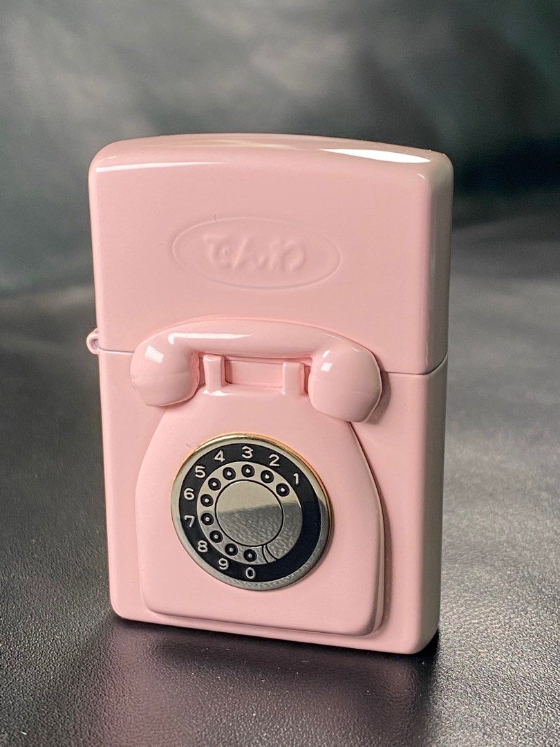 日本版」Zippo 粉紅色古董轉盤撥號電話打火機lighter, 興趣及遊戲