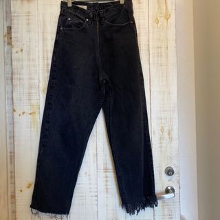 77CIRCA 古著重製流蘇牛仔褲 黑色