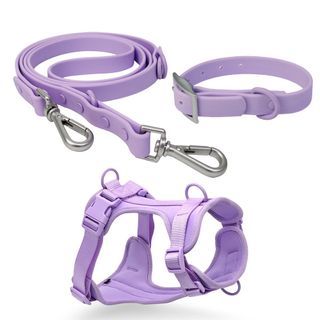 馬卡龍紫 寵物牽繩胸背項圈 現貨