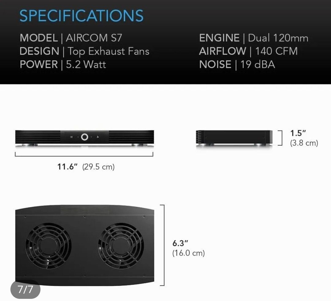 AC Infinity S7 Cooling fan Amplifier, AV system etc., Audio, Other