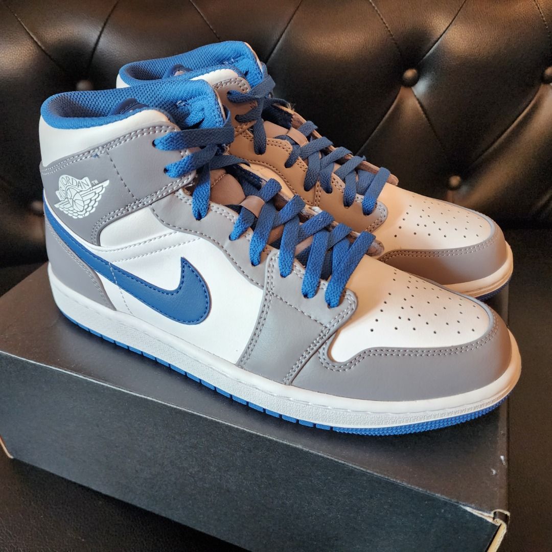 Buy Air Jordan 1 Mid 'Cement True Blue' - DQ8426 014