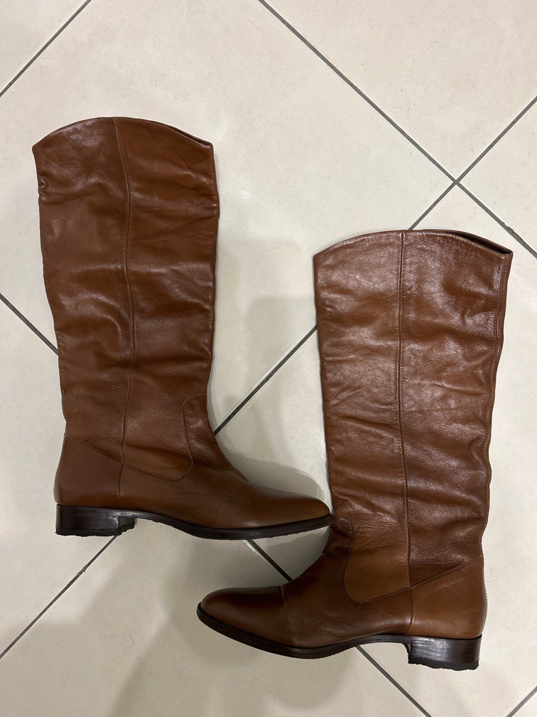 aldo knee high boots brown