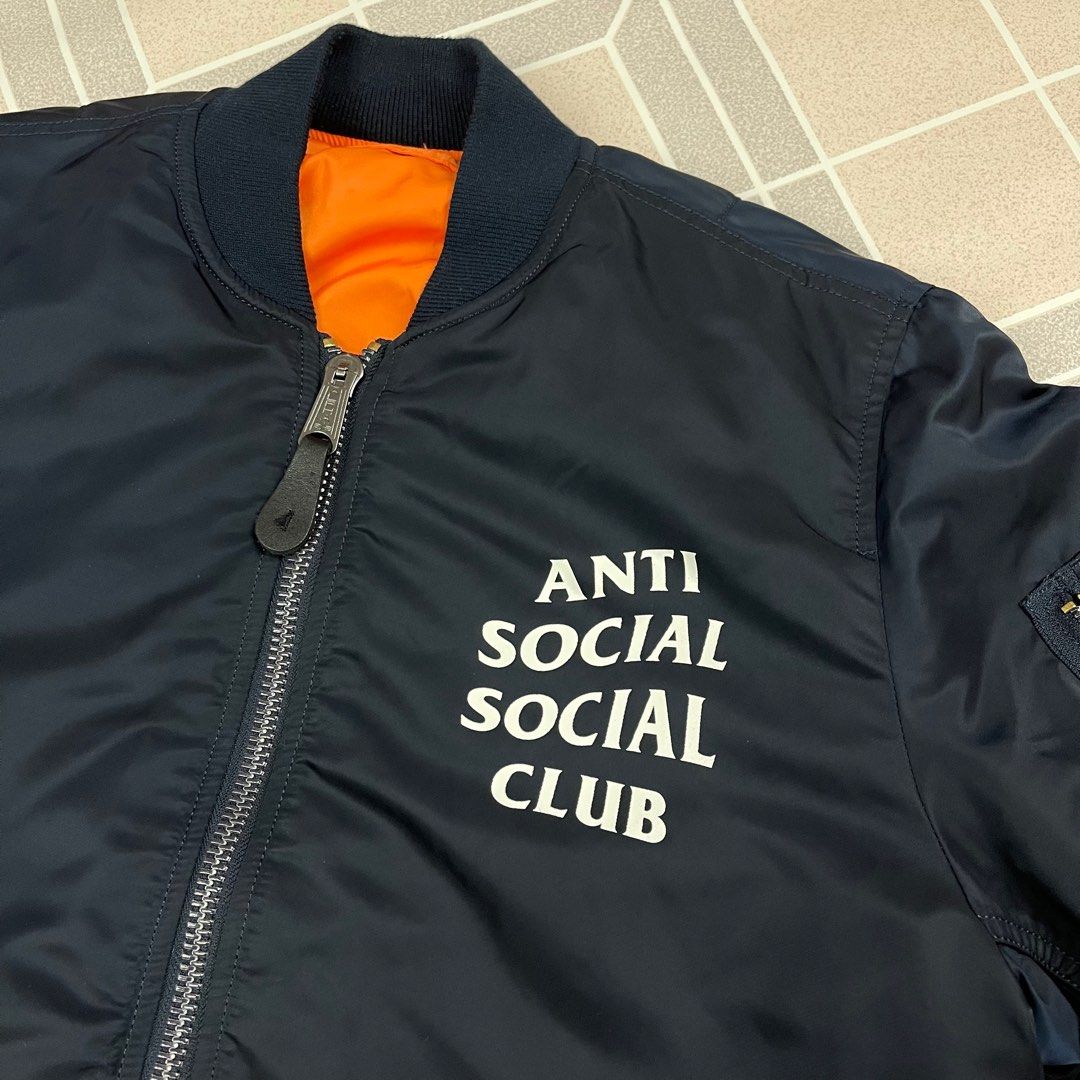 Anti Social Social Club x Alpha Industries MA-1 Bomber Jacket Size