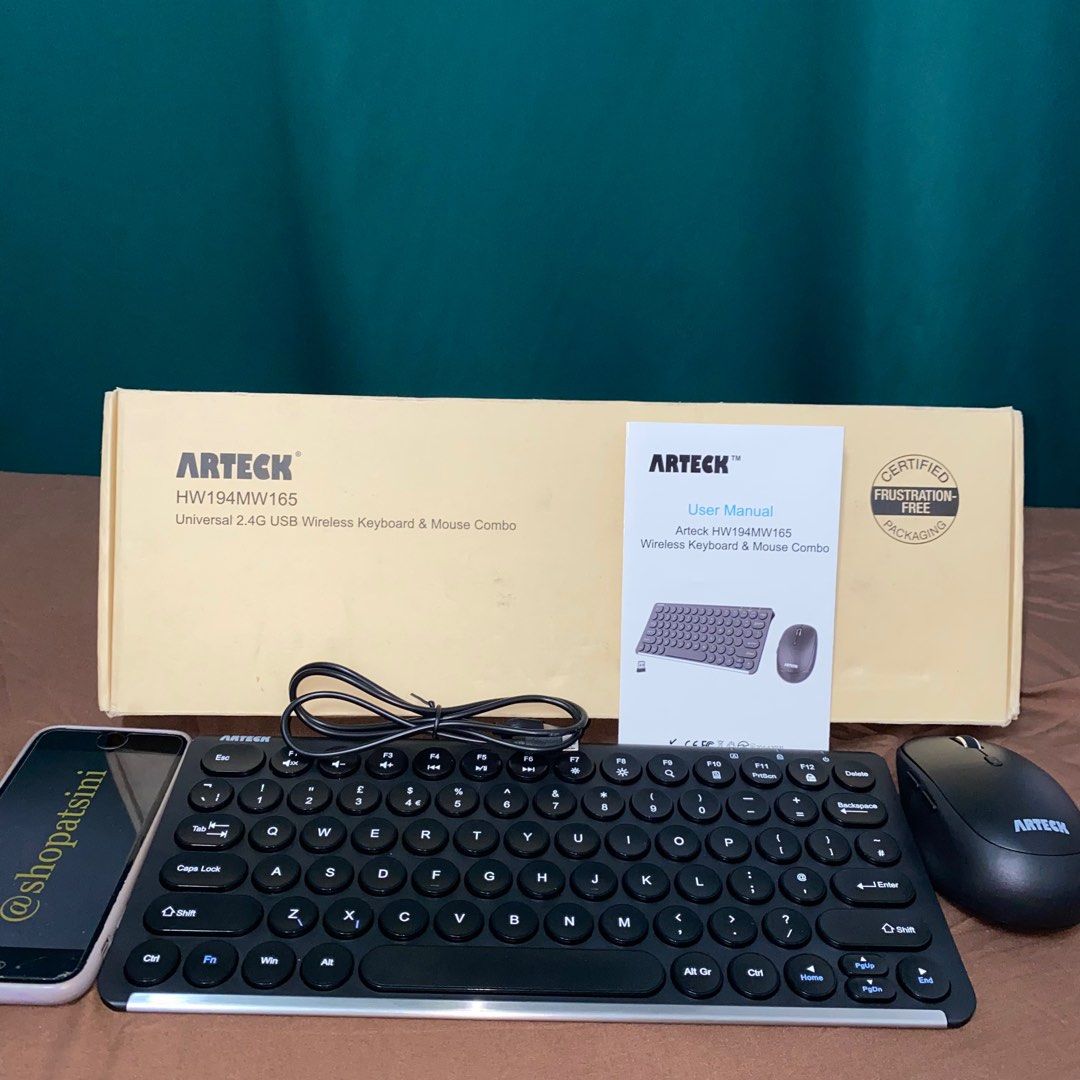 ARTECK WIRELESS KEYBOARD AND MOUSE, Computers & Tech, Parts