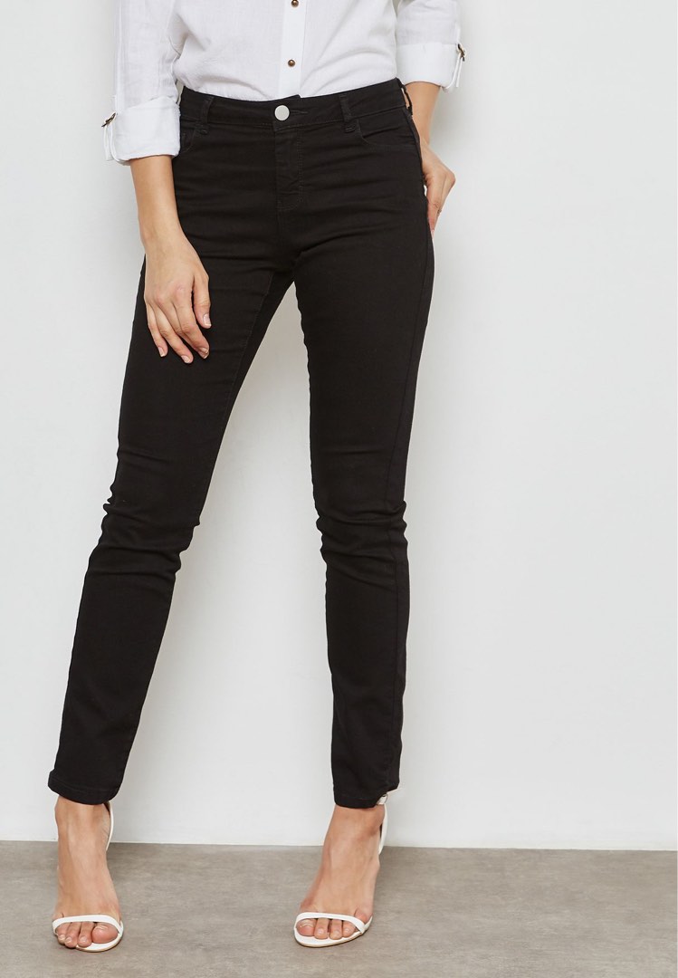 Authentic Dorothy Perkins Ashley straight cut black jeans plus size