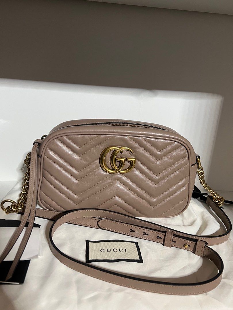 GUCCI MARMONT DUSTY PINK 22CM, Luxury, Bags & Wallets on Carousell