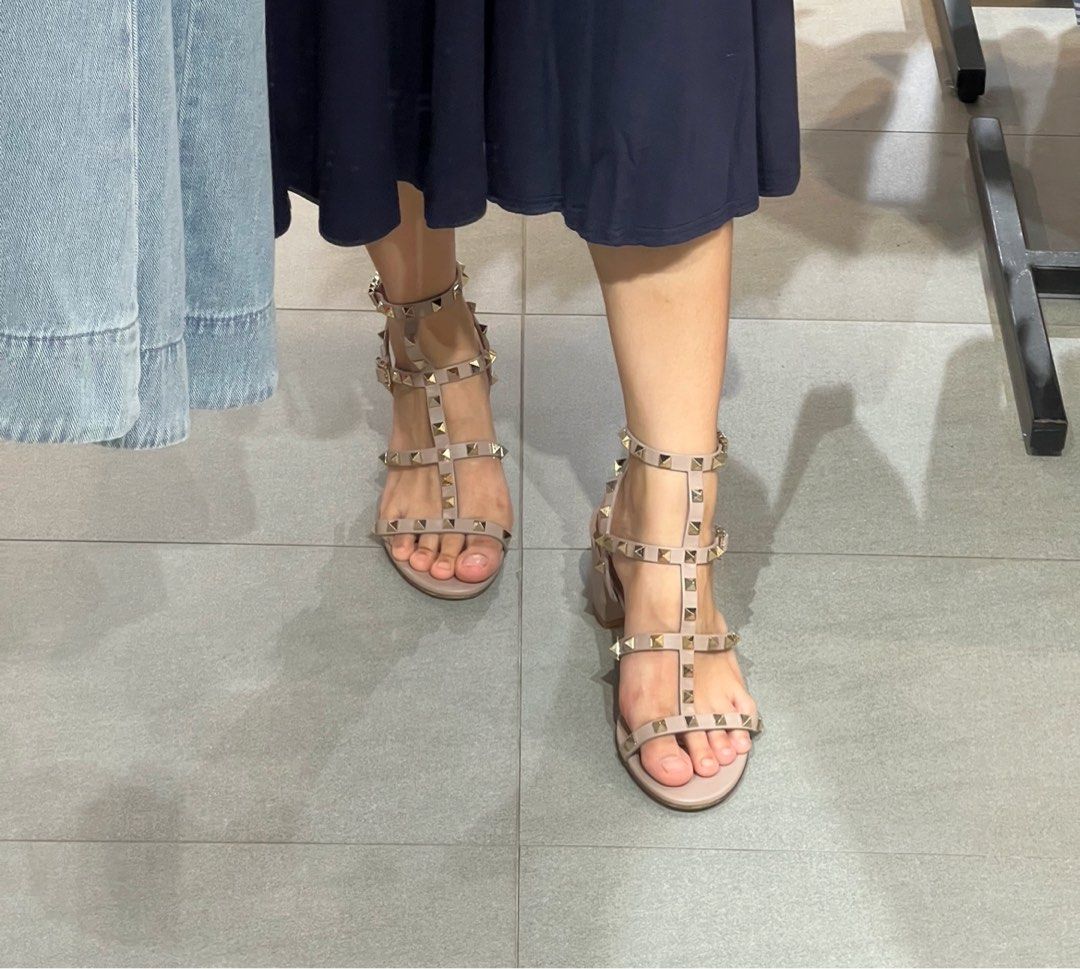Valentino rockstud best sale caged heels