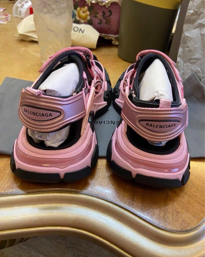 Balenciaga pink online track sandals