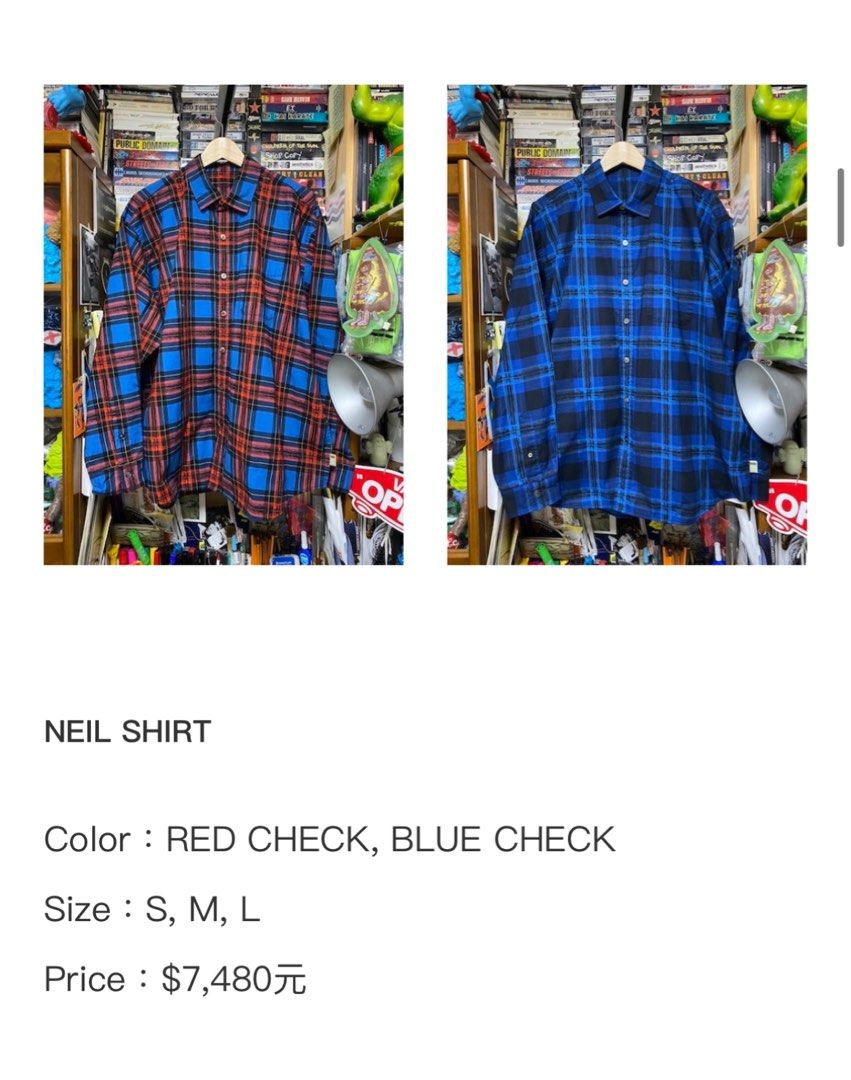 21SS SSZ BEAMS NEIL SHIRT RED CHECK - トップス