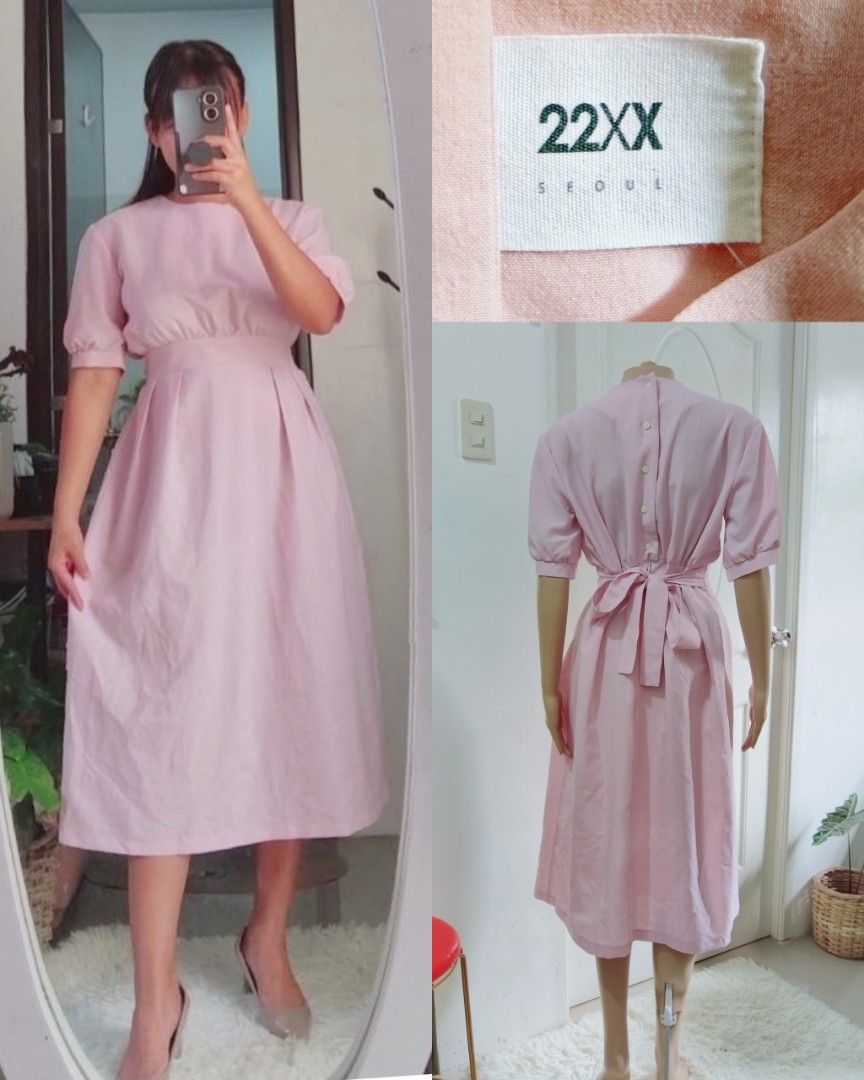 Beautiful Korean Linen Dress, Women's Fashion, Dresses & Sets, Dresses
