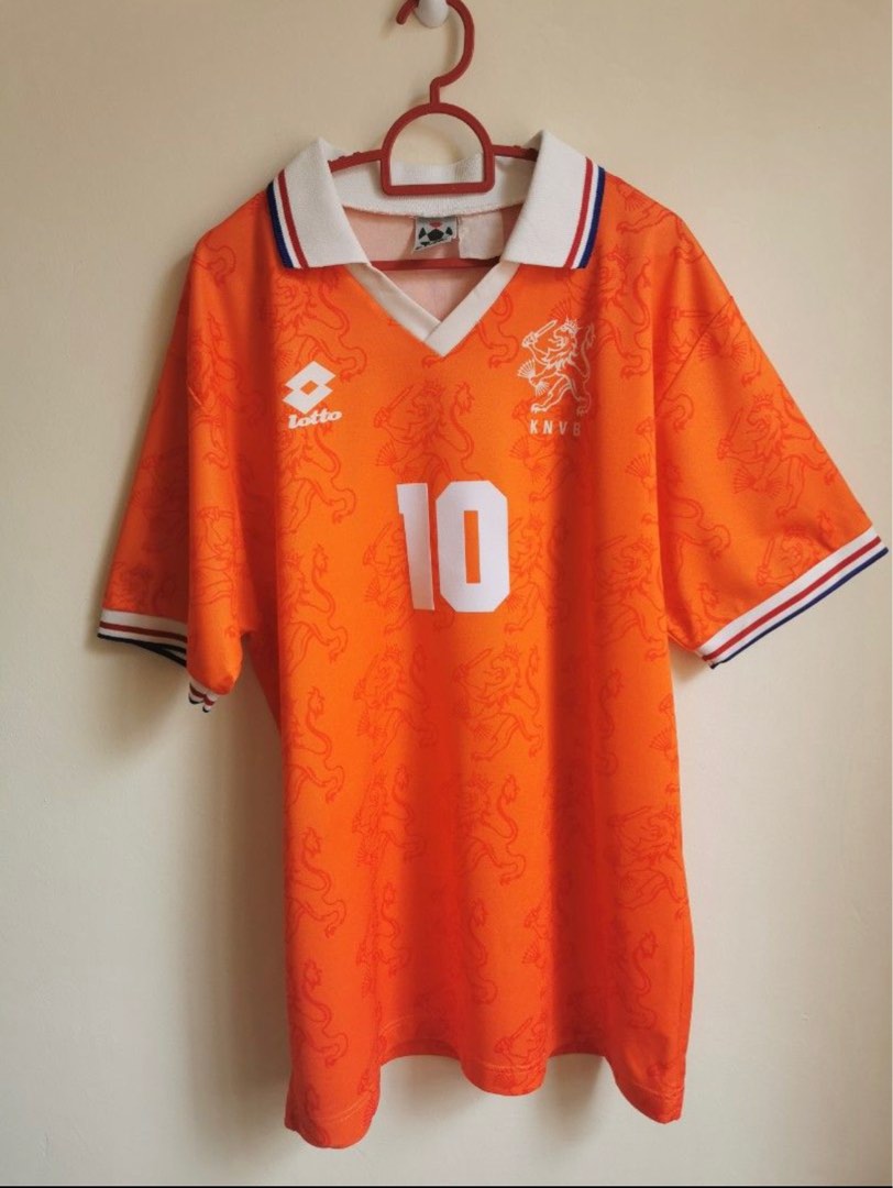 Maillot Match Worn Hollande Bergkamp - Euro 1996 Qualifiers - Lotto Taille XL