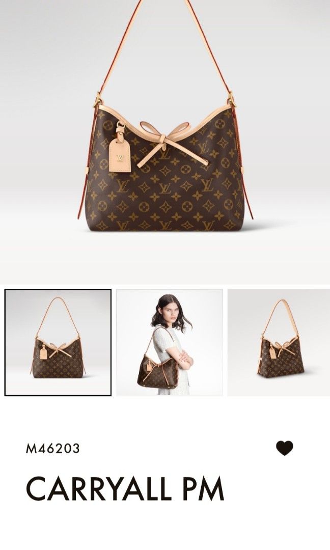 M46203 Louis Vuitton Monogram Canvas CarryAll PM Handbag