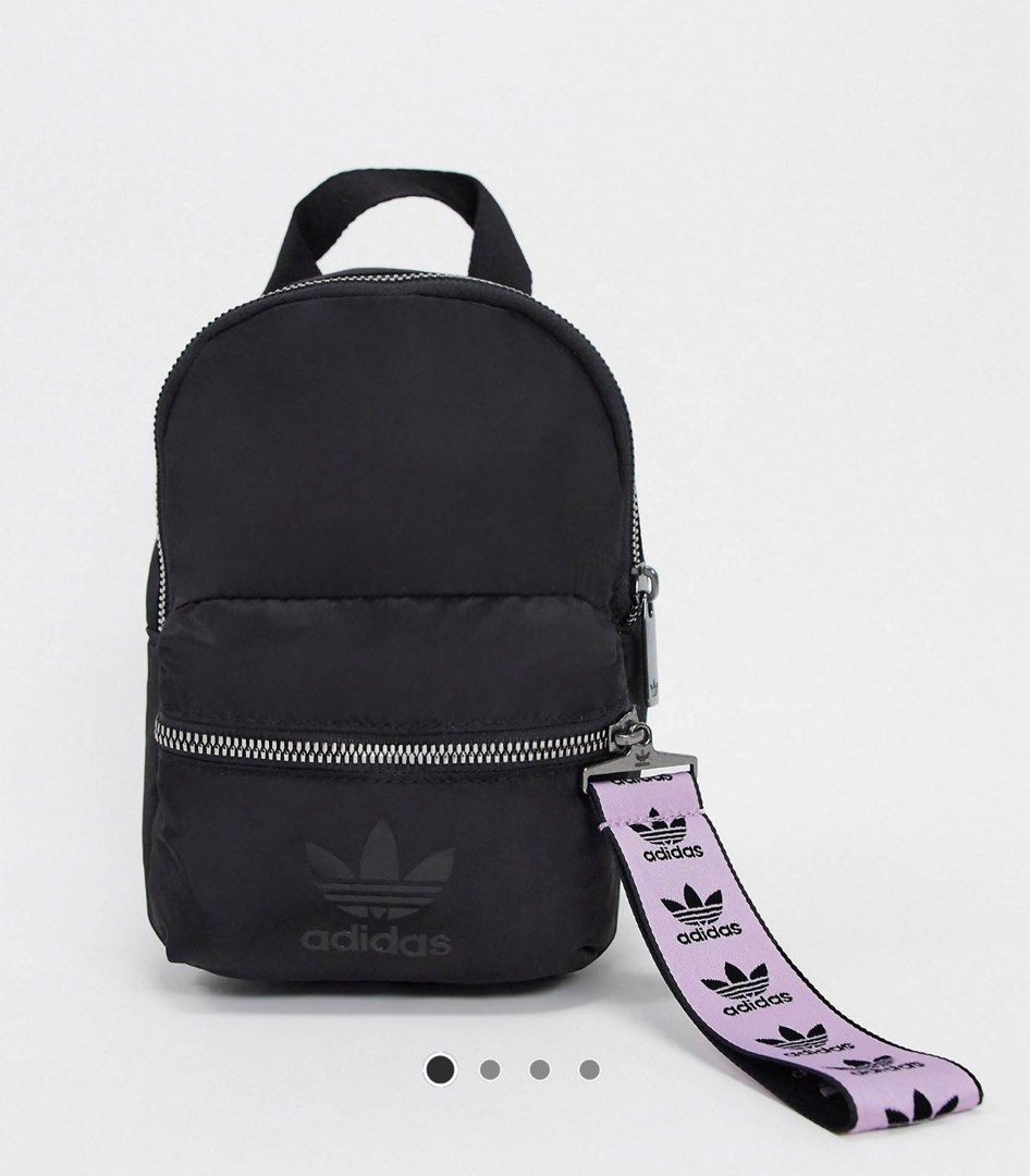 BNWT Adidas Originals Trefoil Logo Mini Backpack in Black and Lilac