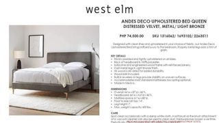 Brand new Andes Deco Upholstered Bed and top load washing machine
