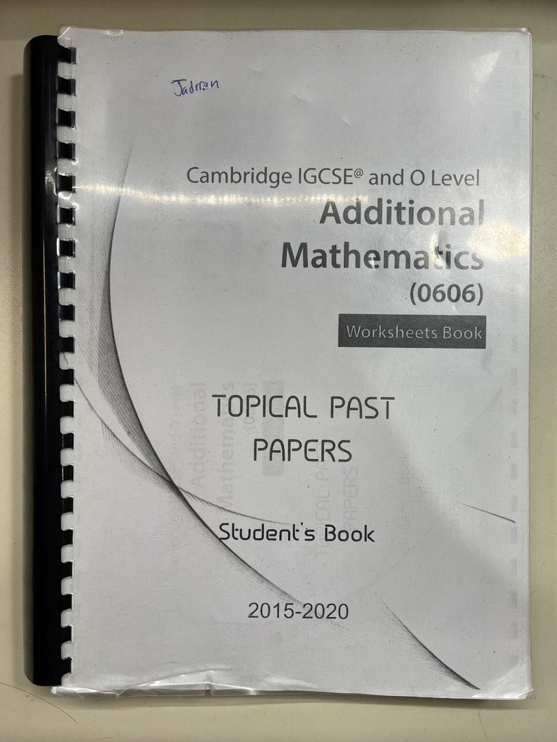 Cambridge Igcse Additional Mathematics 0606