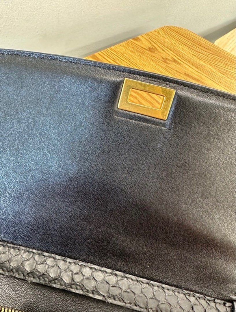 Celine Box Bag in Python Skin Black, Luxury, Bags & Wallets on Carousell