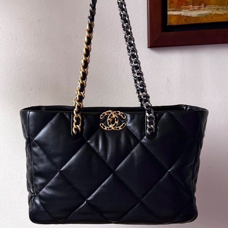 Chanel 19 Tote Bag in Black Lambskin, Luxury, Bags & Wallets on Carousell
