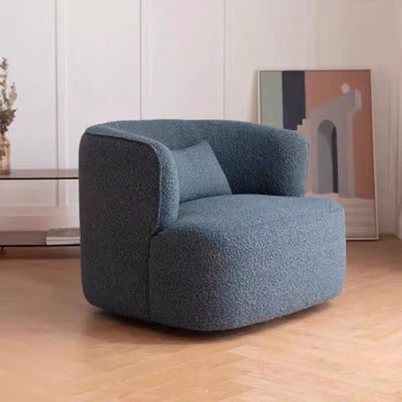 Deshaune Wide Boucle Upholstered Swivel Barrel Chair, 傢俬＆家居, 傢俬, 椅子