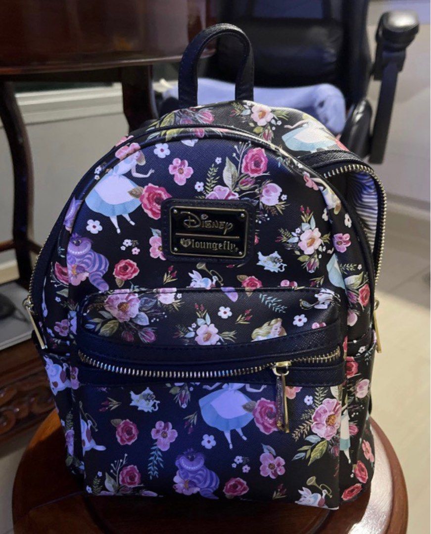 Loungefly Disney Alice in Wonderland Character Floral Print Mini-Backpack