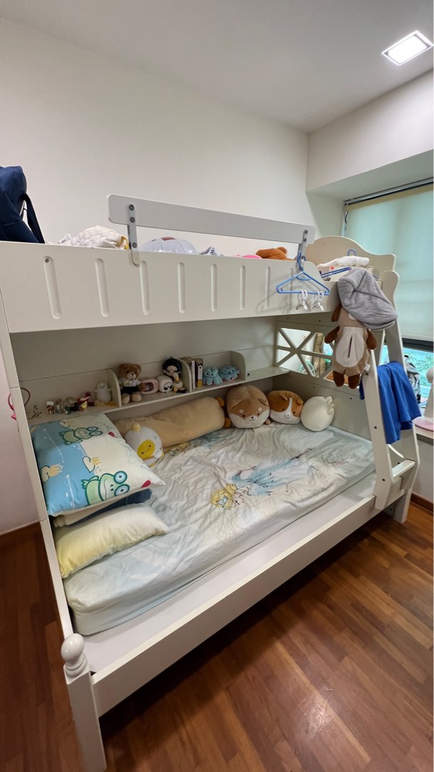 Double deck bed frame and super single mattress , Furniture & Home