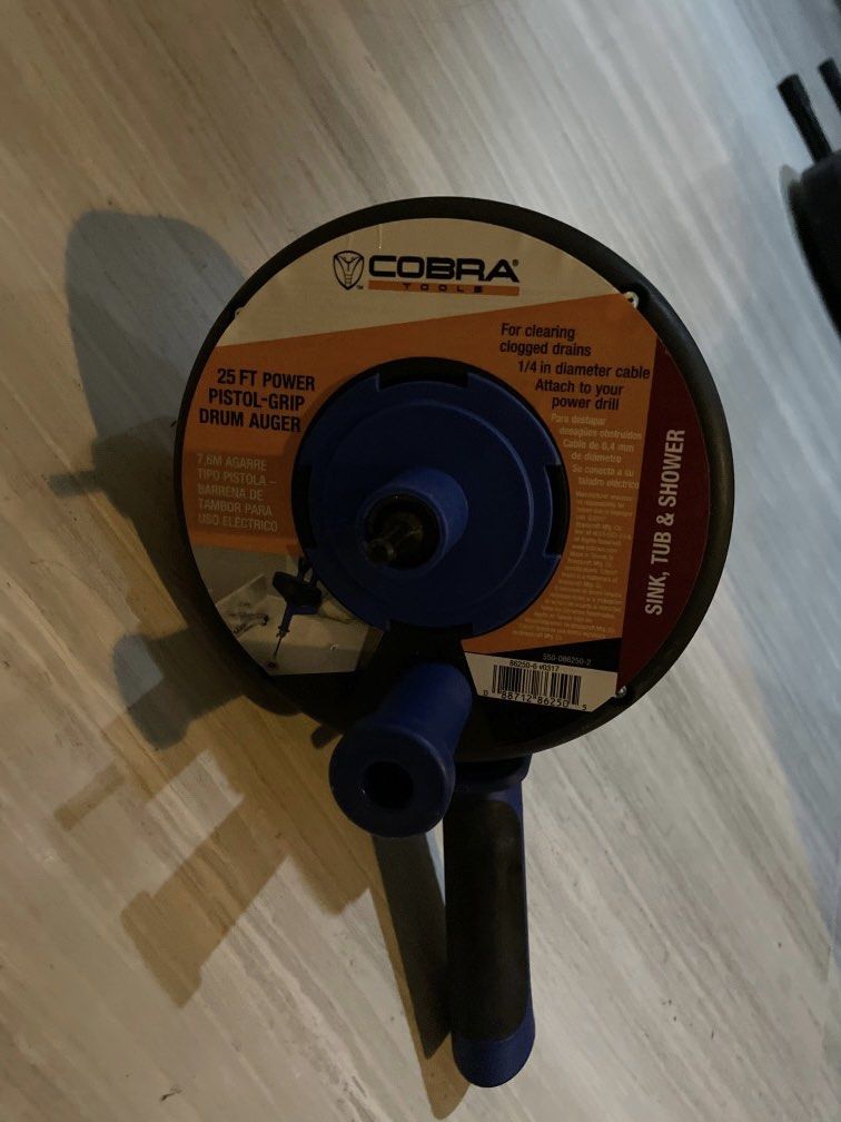 Drain snake 25 ft drain auger unclog your sink or shower drain, Furniture & Home Living