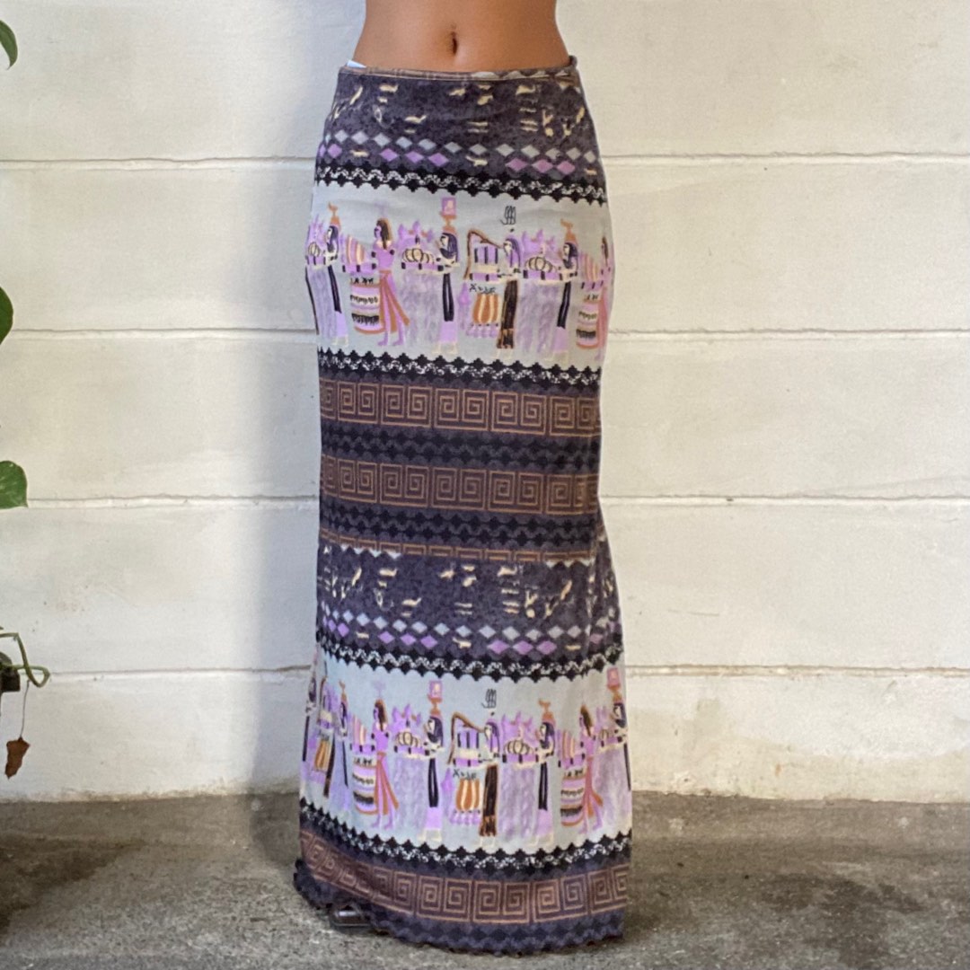 egyptian graphic maxi skirt on Carousell