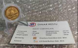 Emas 1 Dinar Restu Complete with Certificate