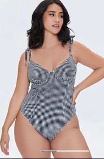 F21 Gingham Printed Swimsuit Plus Size