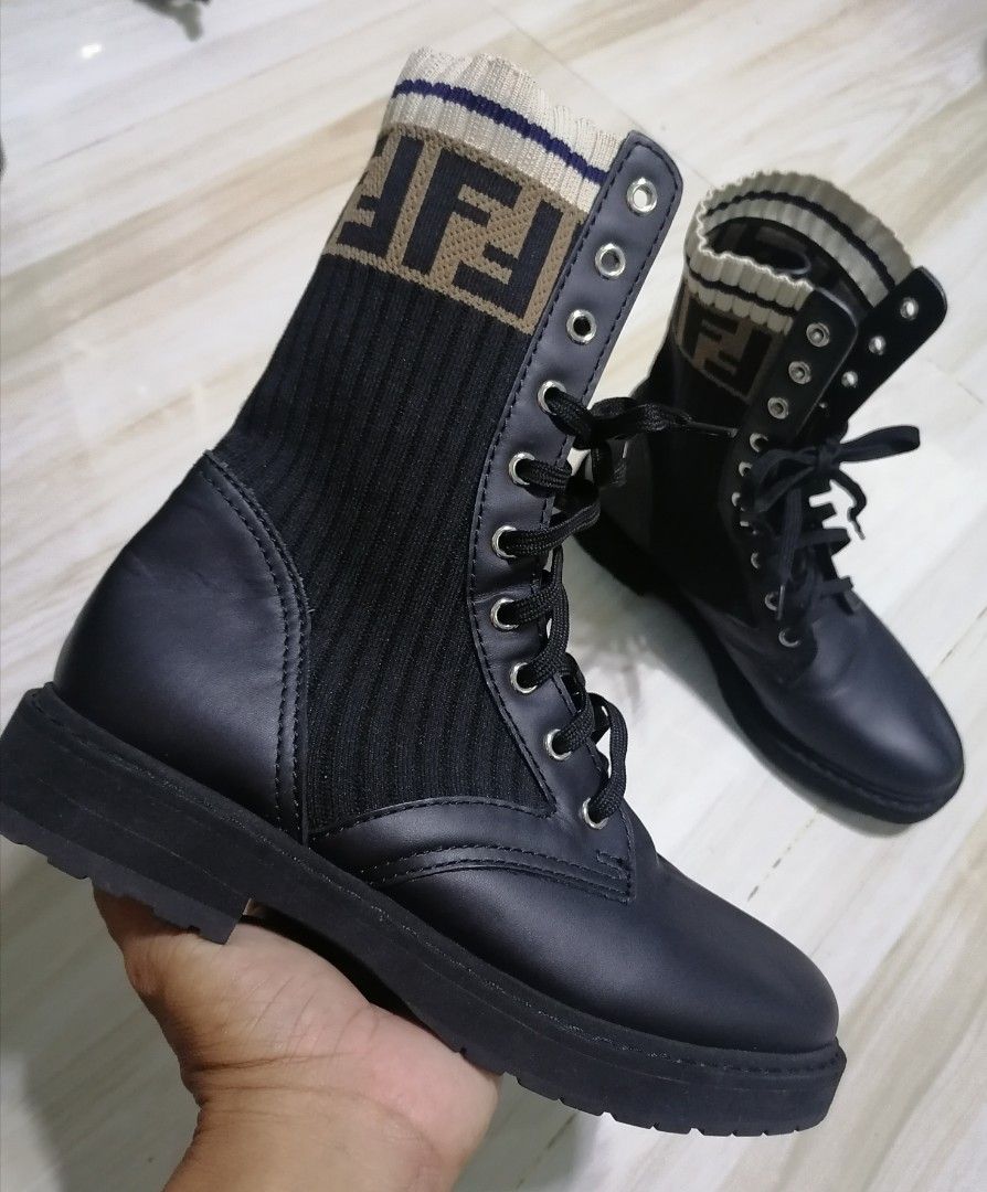 Fendi rockoko combat boots
