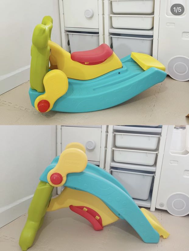Fisher Price Kids 2 in 1 slide to rocker Babies Kids Infant Playtime on Carousell
