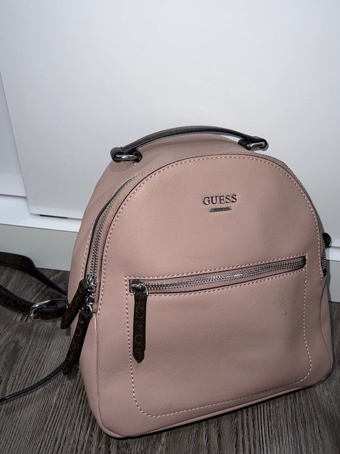 Buy GUESS Pale Pink Bethesda PU Zipper Closure Women's Casual Backpack |  Shoppers Stop