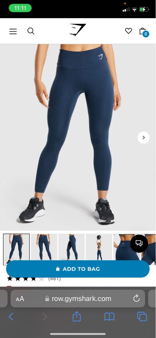 GYMSHARK Ruched Sports Bra and Training Leggings - Navy, Women's Fashion,  Activewear on Carousell