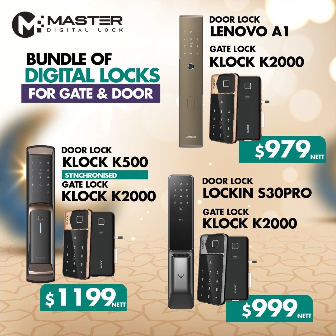 HDB FULL BUNDLE DOOR AND GATE + DIGITAL LOCK, Furniture & Home Living