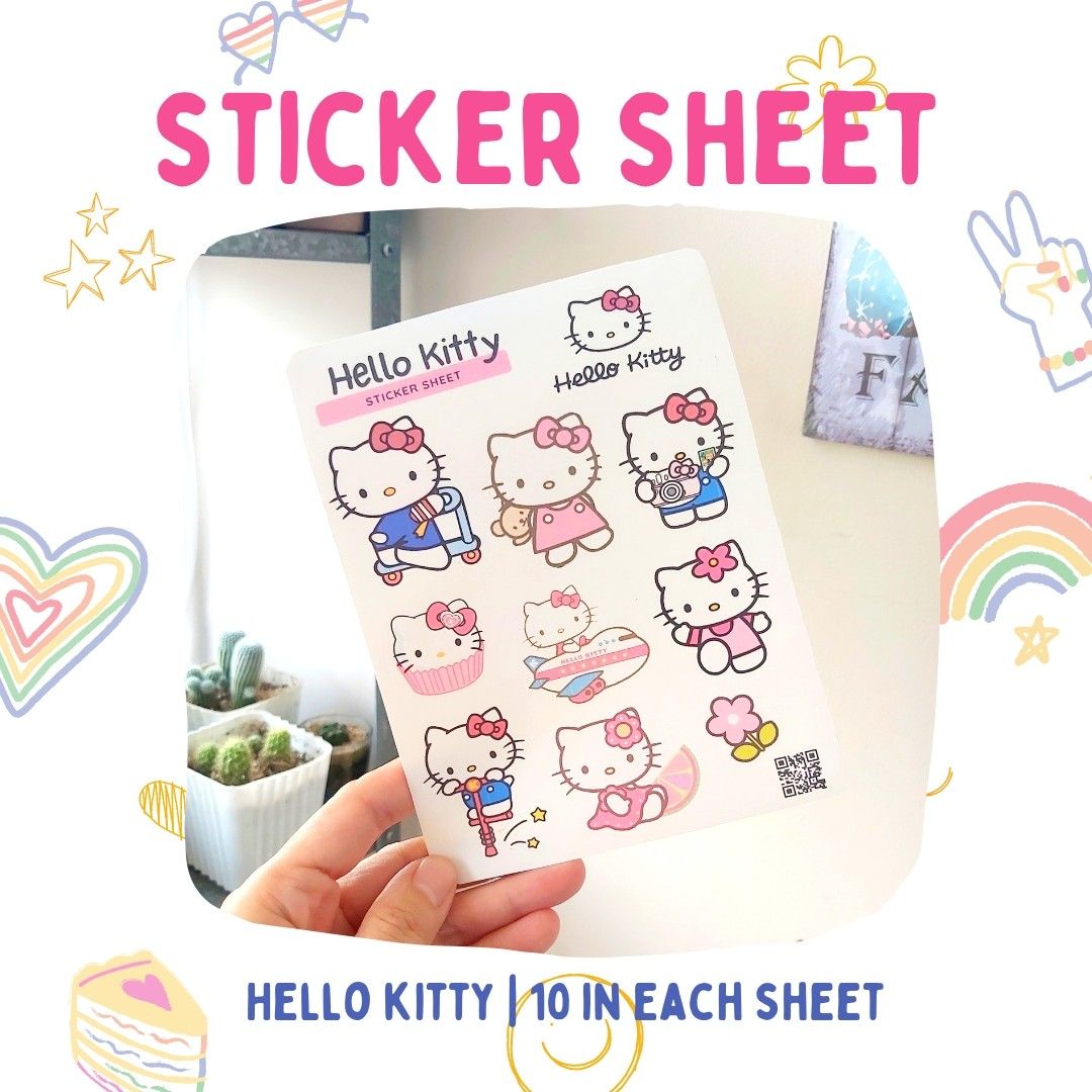 Hello Kitty Sticker Sheet | 10stickers per sheet on Carousell