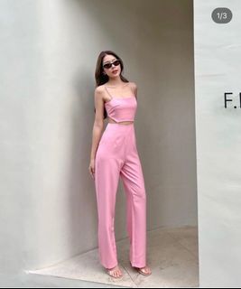 Heng studio pink cut out jumpsuit