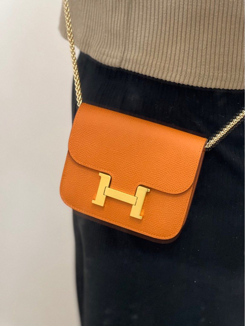Hermès Constance Slim Wallet Epsom Orange H