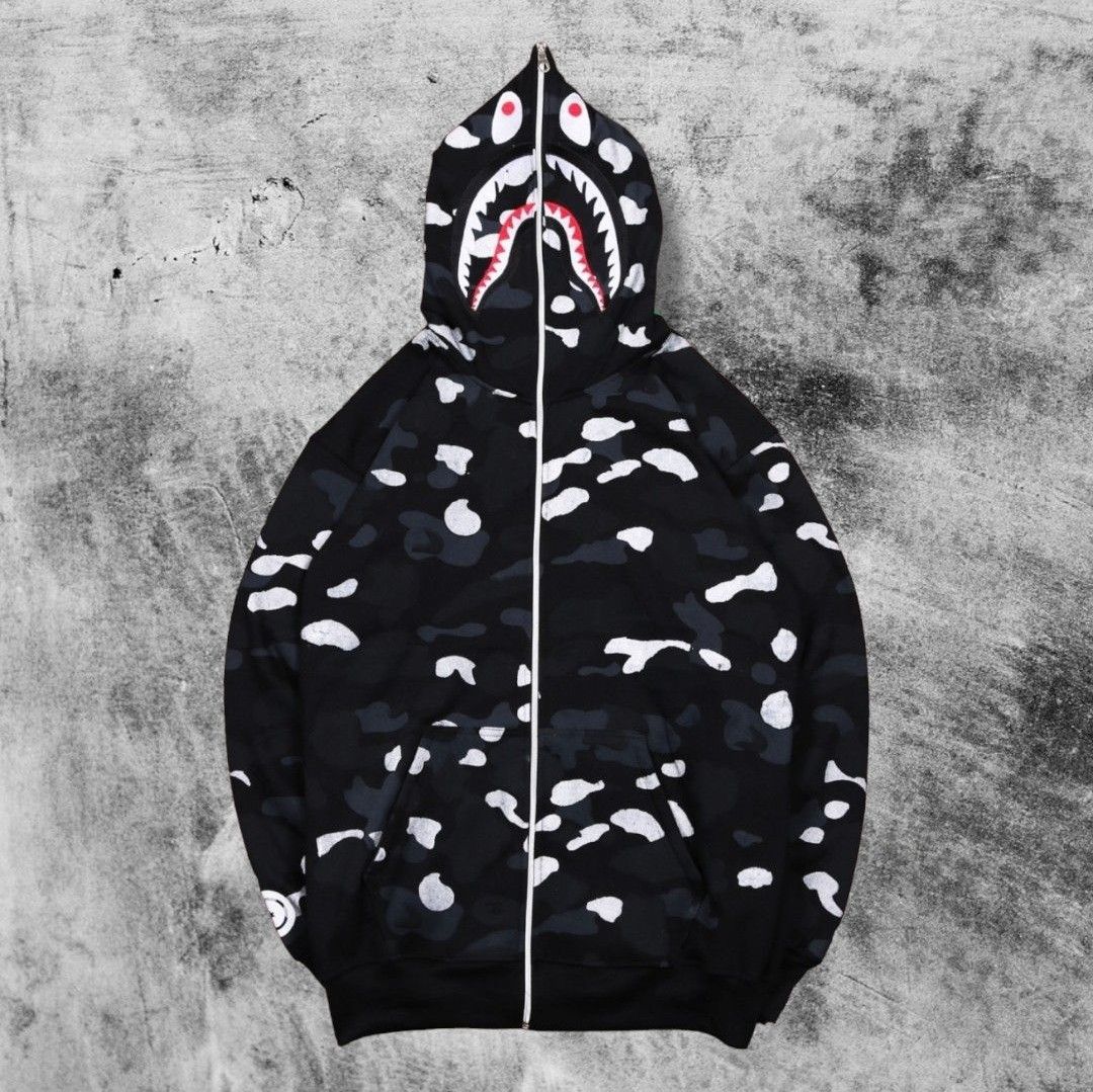 Bape color camo shark hoodie black XXL