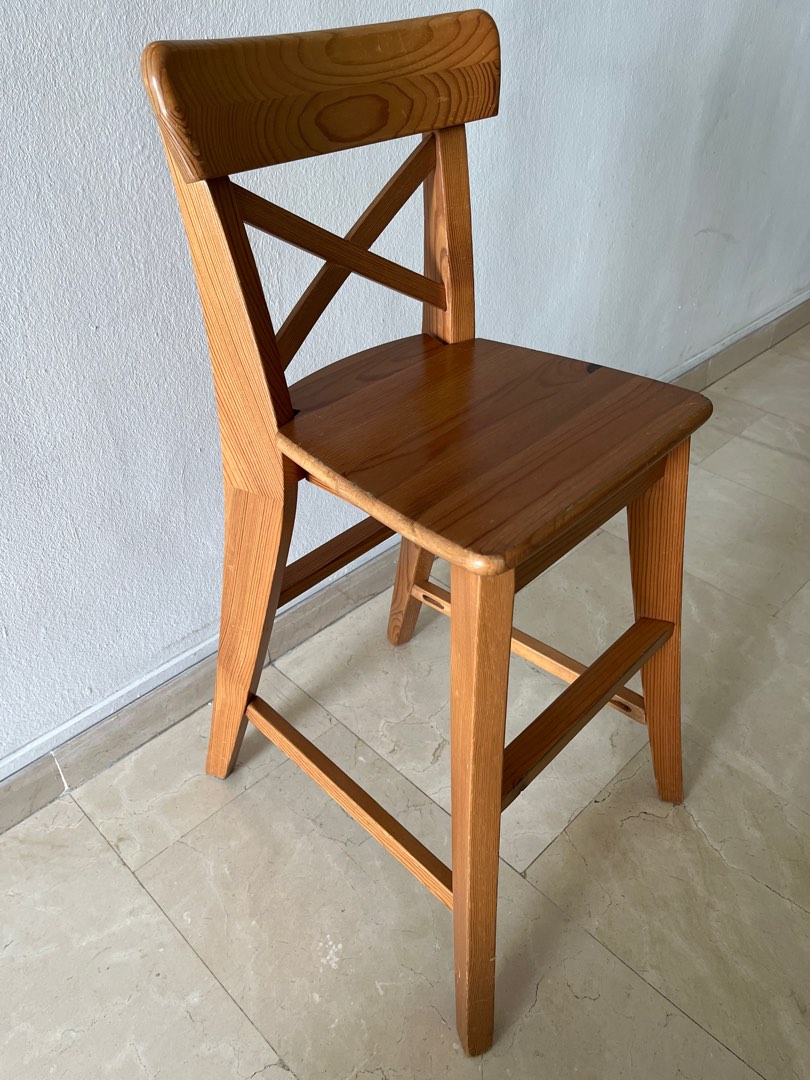 Ikea Ingolf Junior Dining Chair in Antique Stain for Kids and Children