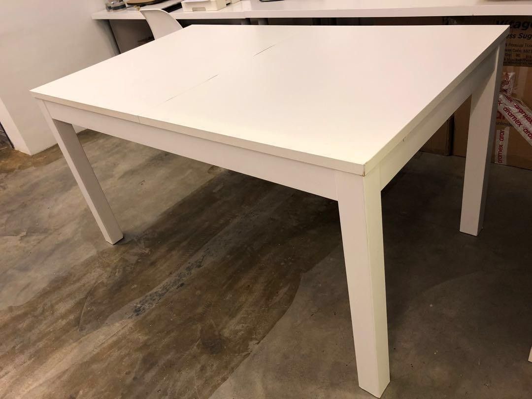 Ikea table white deals extendable