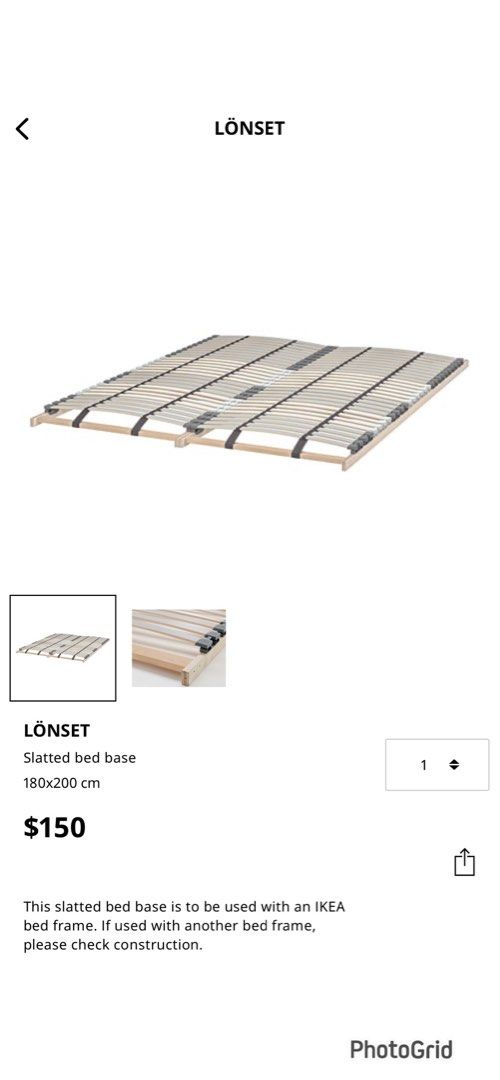 IKEA Lonset Slates, Furniture & Home Living, Furniture, Bed Frames