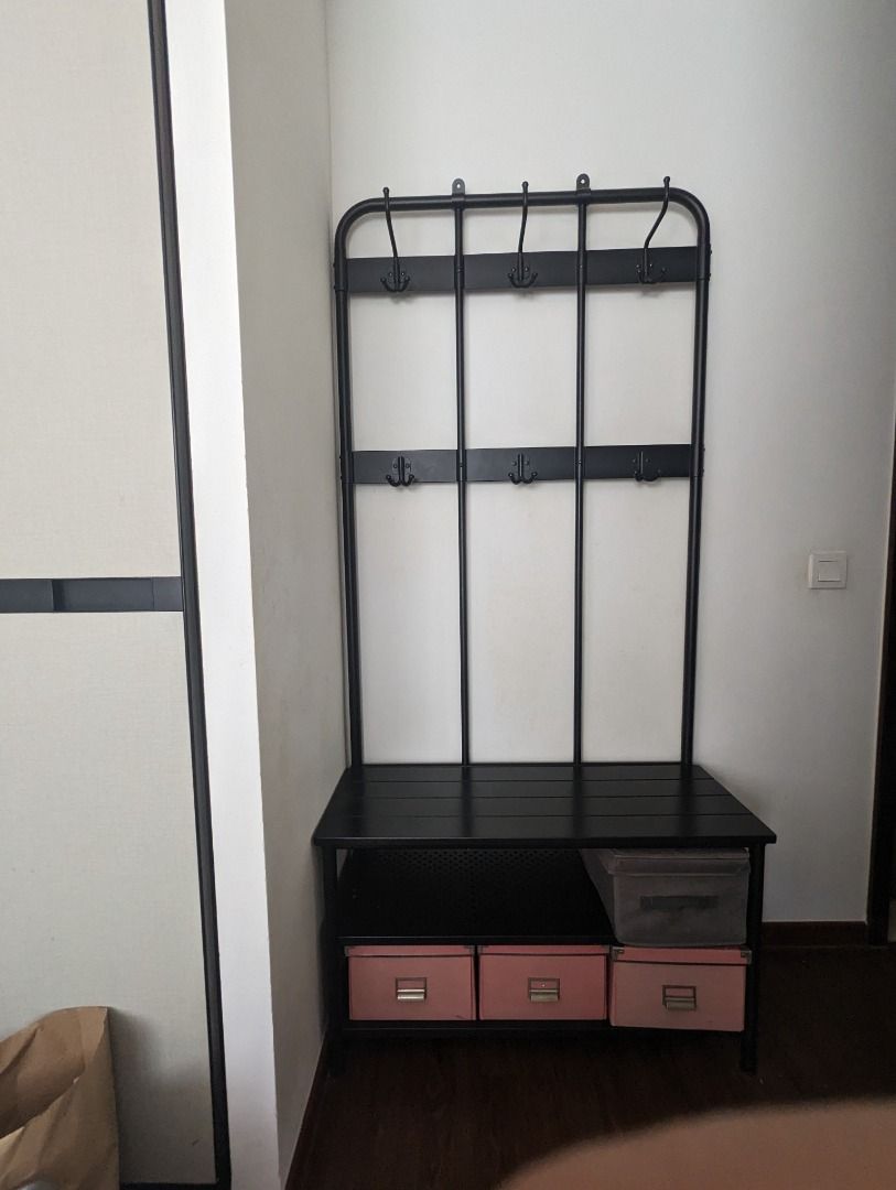 Ikea PINNIG Coat rack with shoe storage bench