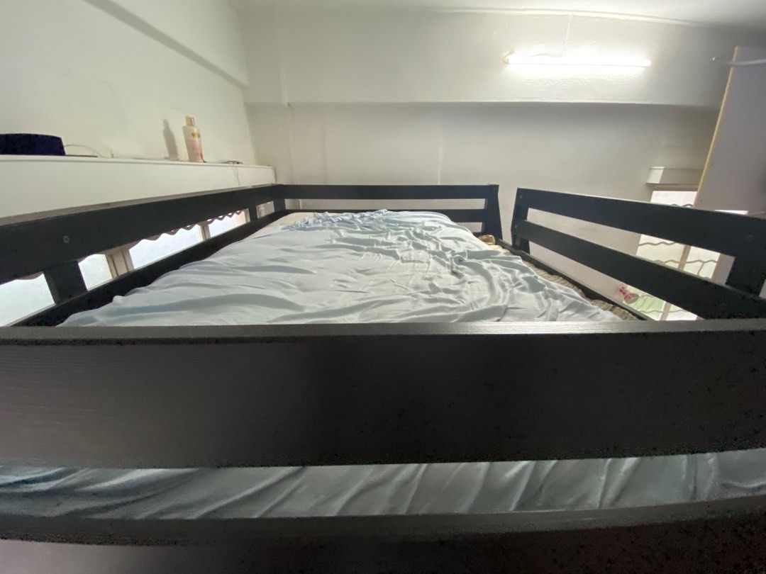 IKEA Queen Loft Bunk Bed frame, Furniture & Home Living, Furniture, Bed