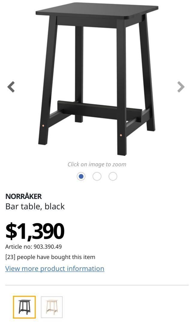 IKEA Standing bar table + chair, 傢俬＆家居, 傢俬, 桌子 Carousell