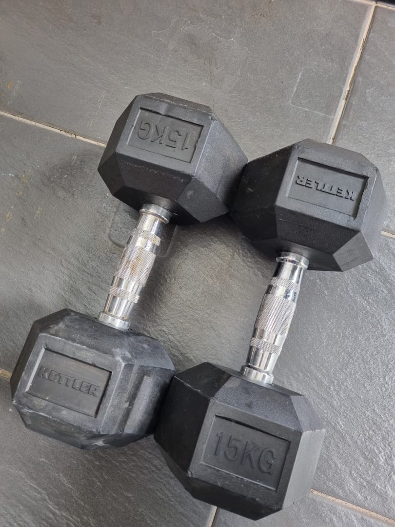 Kettler brand 15kg dumbbell, Sports Equipment, Exercise & Fitness