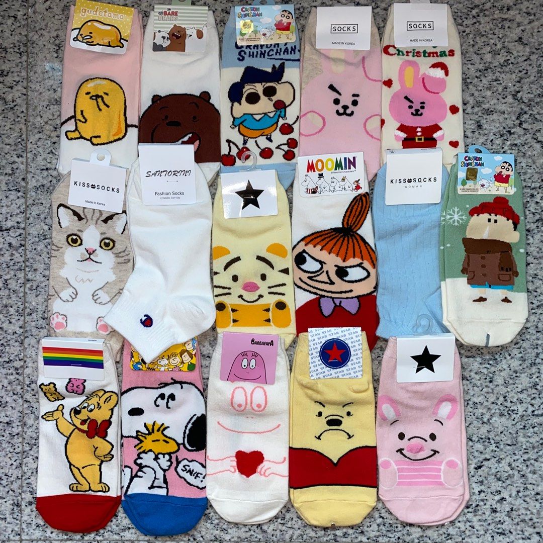Korea Premium Cartoon Socks Cute Socks, Women's Fashion, Watches