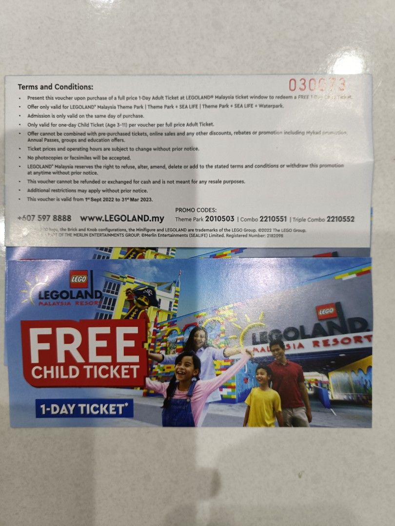 Legoland one day ticket sales