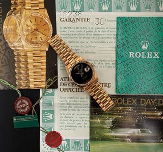 *Local AD* Full set w original receipt Rolex Daydate 36 18238 President Onyx Dial double quick set