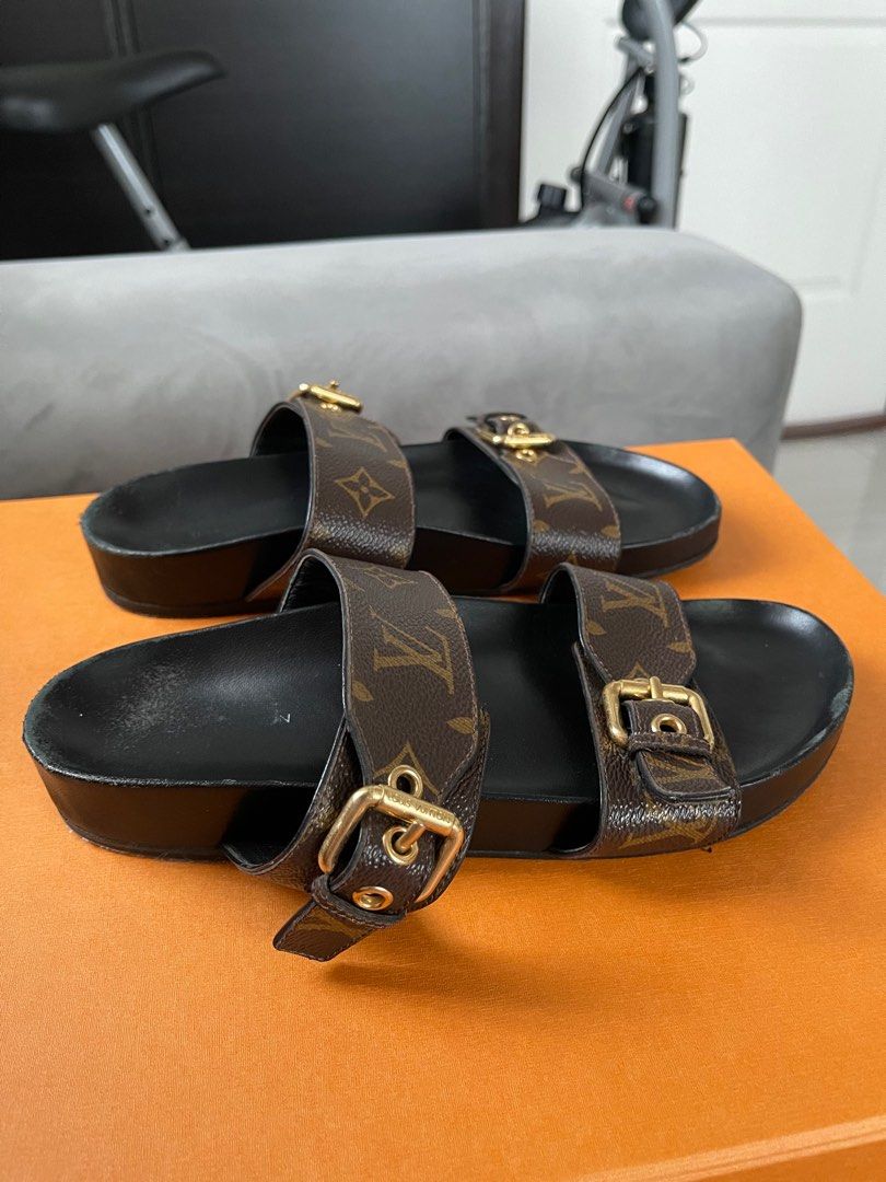Bom dia leather sandal Louis Vuitton Brown size 38 EU in Leather